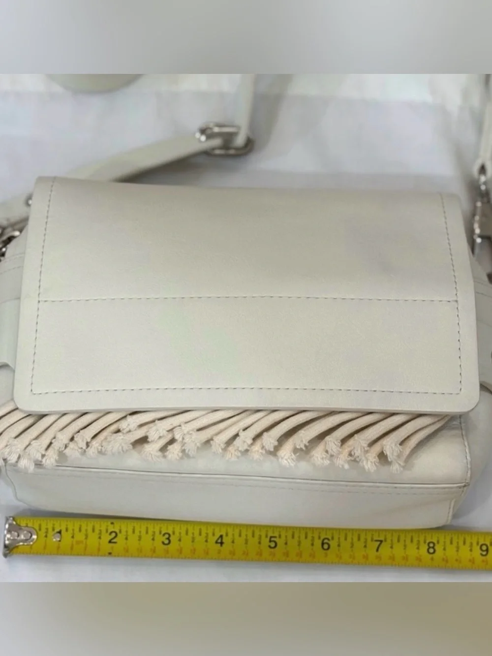 3.1 Phillip Lim Bianca Small Fringe Leather Crossbody Shoulder Bag Ivory - Picture 12 of 13